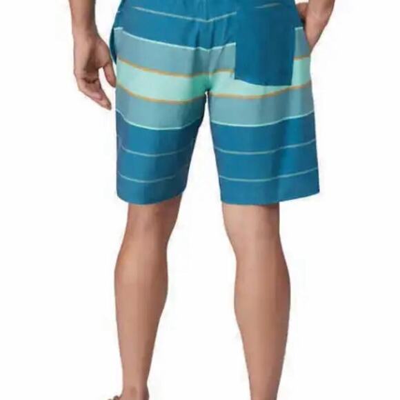 Hang Ten Men's Swim Trunks Shorts Swimwear Green Aqua Size XL NWT - Picture 8 of 10